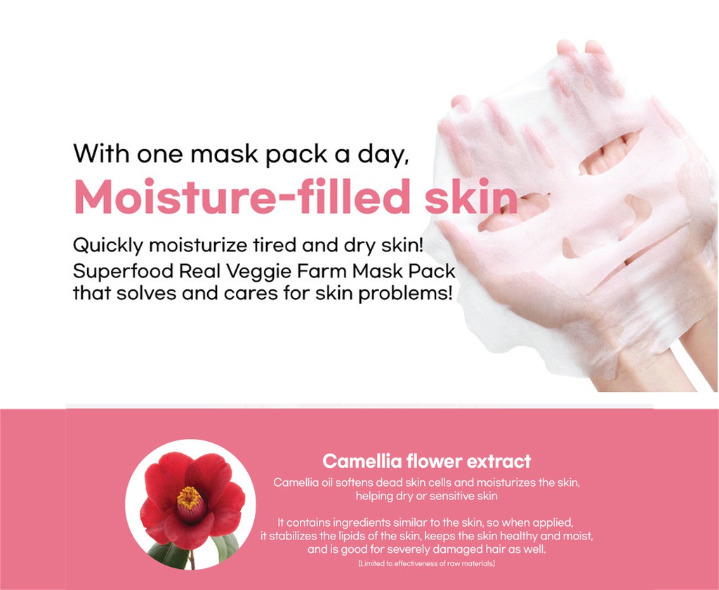 SUPER FOOD REAL VEGIFARM DOUBLE SHOT MASK-CAMELLIA