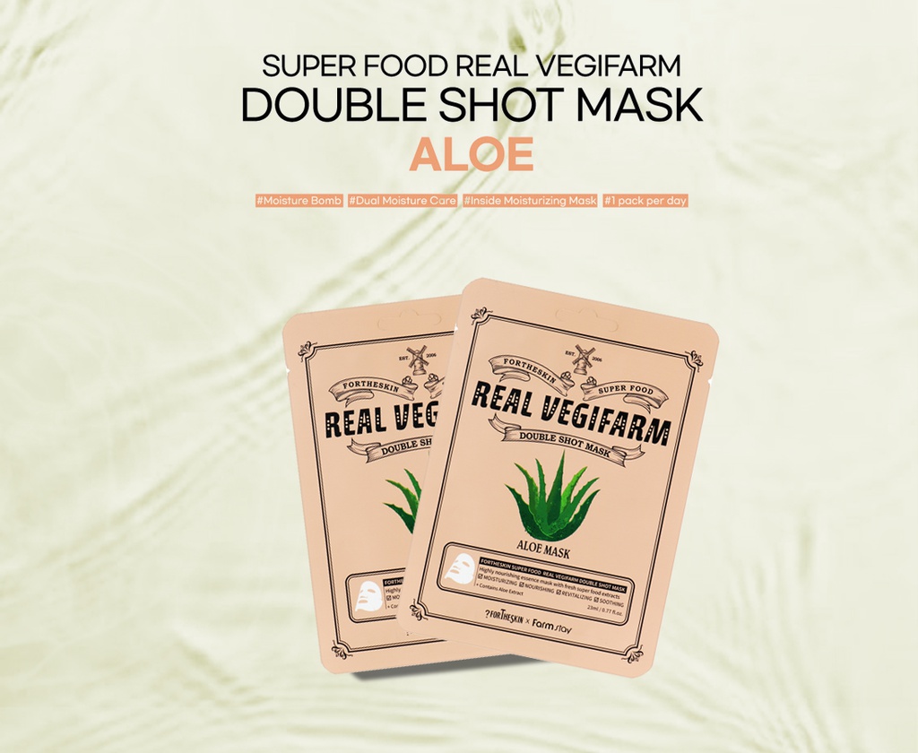 SUPER FOOD REAL VEGIFARM DOUBLE SHOT MASK-Aloe