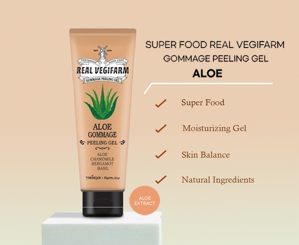 SUPER FOOD REAL VEGIFARM GOMMAGE PEELING GEL - ALOE 120ml