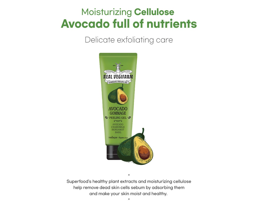 SUPER FOOD REAL VEGIFARM GOMMAGE PEELING GEL - AVOCADO 120ml