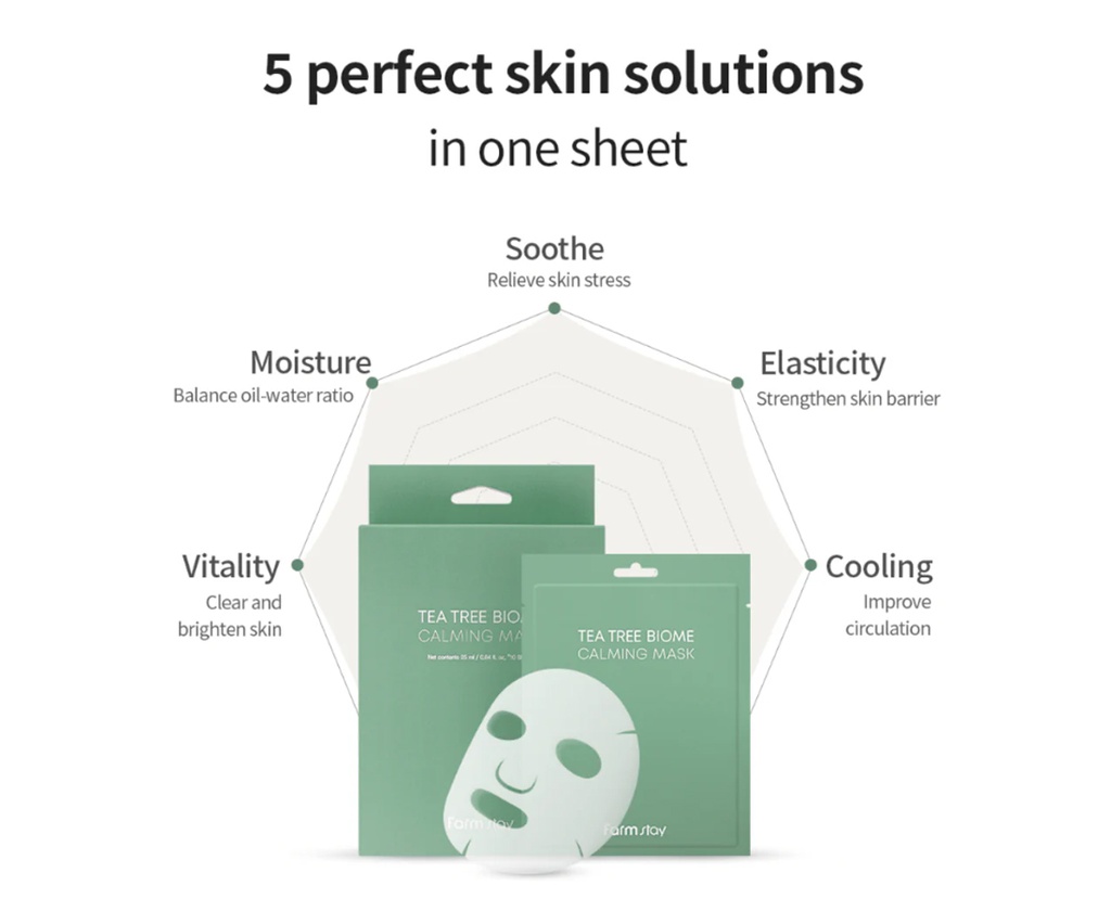 FARMSTAY TEATREE BIOME CALMING MASK (10EA) 25ML