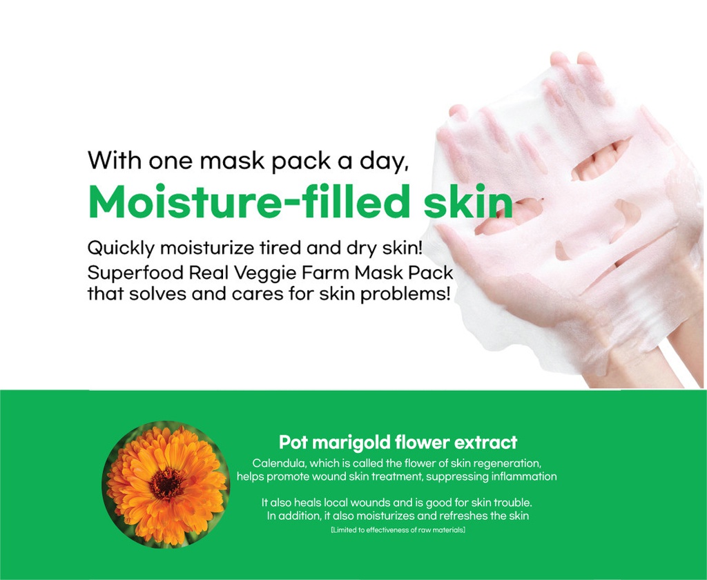 SUPER FOOD REAL VEGIFARM DOUBLE SHOT MASK-CALENDULA