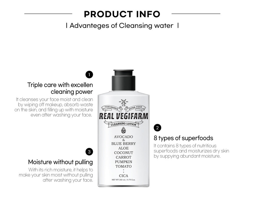 REAL VEGIFARM \n CLEANSING \n WATER 260ml