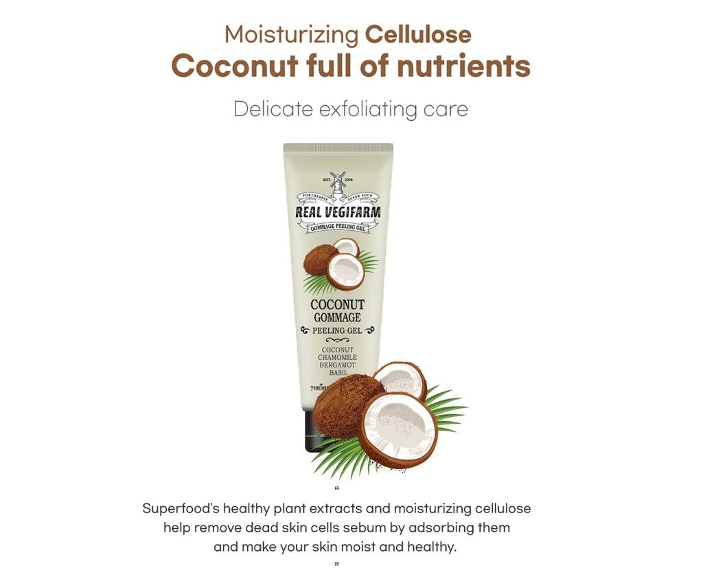 SUPER FOOD REAL VEGIFARM GOMMAGE PEELING GEL - COCONUT 120ml