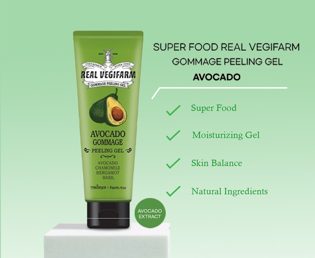 SUPER FOOD REAL VEGIFARM GOMMAGE PEELING GEL - AVOCADO 120ml