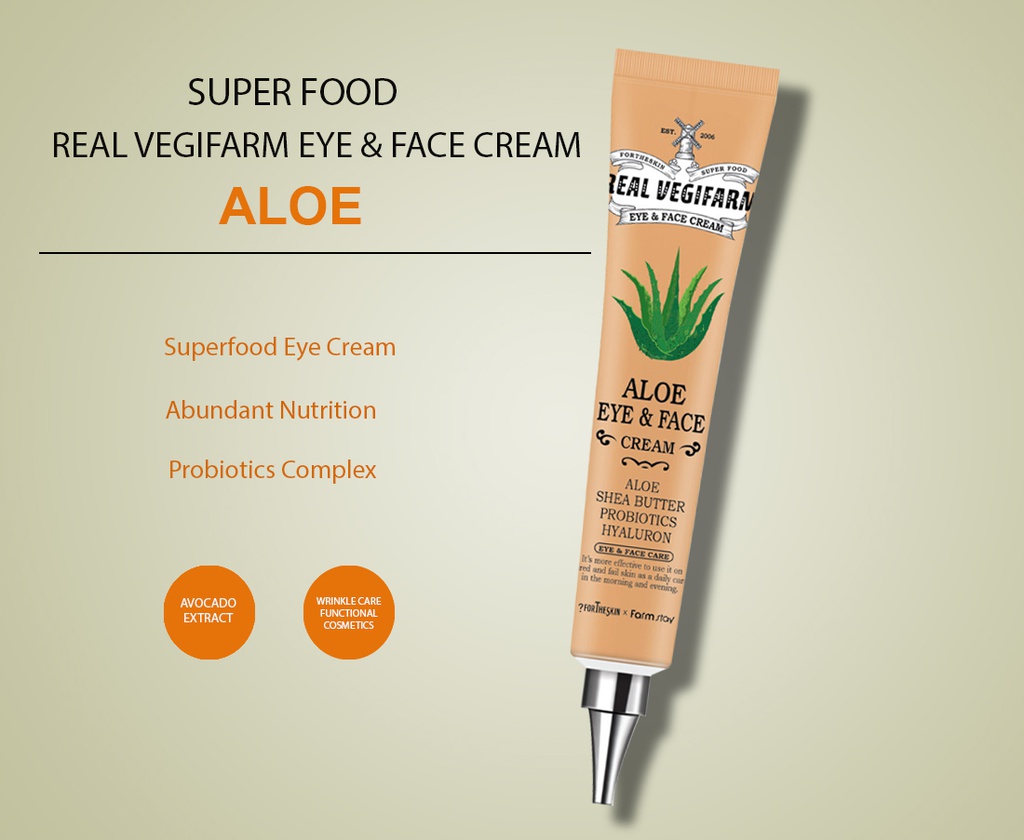 SUPER FOOD REAL VEGIFARM EYE &amp; FACE CREAM - ALOE 45ml