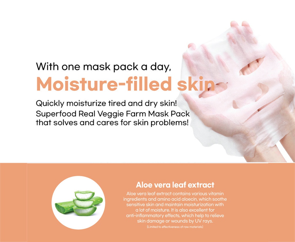SUPER FOOD REAL VEGIFARM DOUBLE SHOT MASK-Aloe