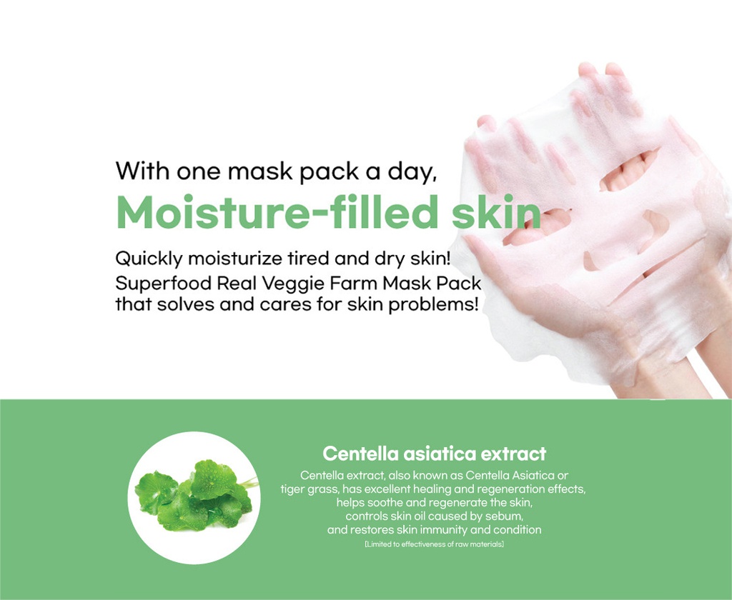 SUPER FOOD REAL VEGIFARM DOUBLE SHOT MASK-Cica 23ml