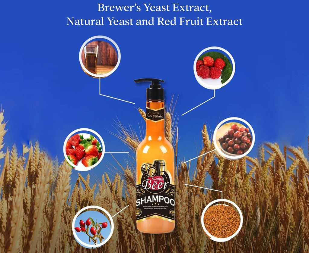 WHITE ORGANIA PREMIUM BEER HAIR SHAMPOO 500g